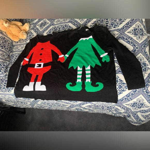 Couples Christmas Sweater, Elves - Picture 2 of 5